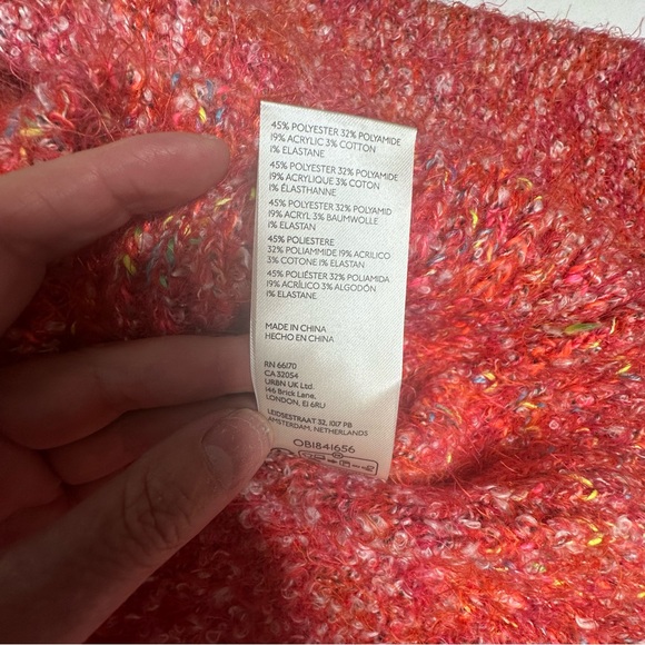 NWT Free People Stardust Marled Mock Neck Pullover Sweater in flame combo S - Picture 15 of 16